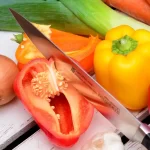 knife edge on vegetables